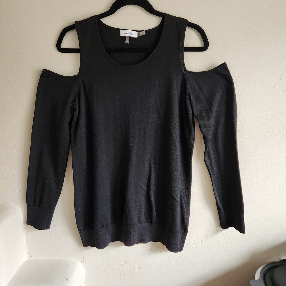 Calvin Klein Black Cold Shoulder Sweater SKU B06